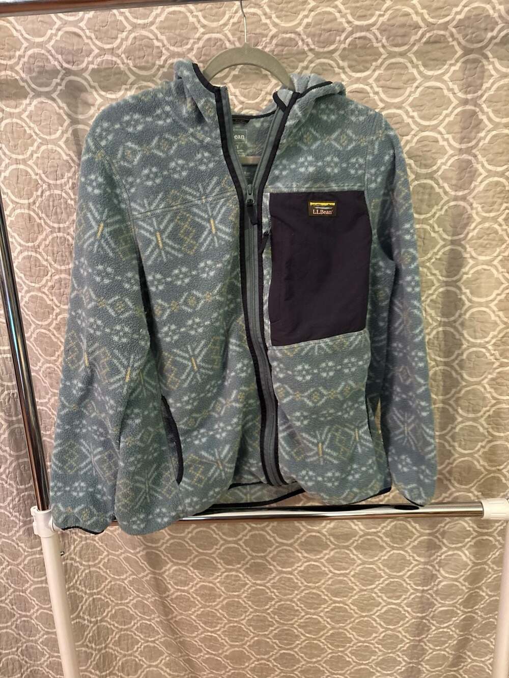 L.L.Bean Women's Mountain Classic Fleece Hoodie Print XL Petite